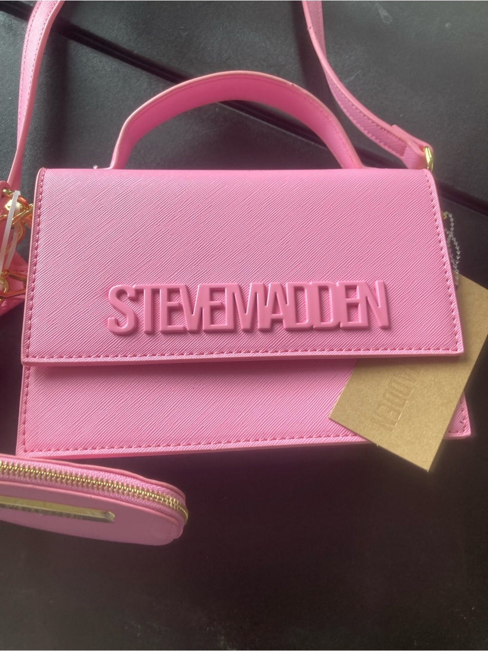 Steve Madden Pink Structured Handle Crossbody